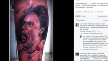 Поклонник Филиппо Индзаги сделал татуировку с его образом на своём теле
