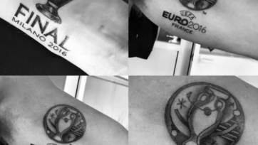 Марк Клаттенбург сделал татуировки на руках в честь финалов ЛЧ-2016 и ЧЕ-2016