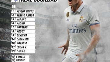 «Реал» - «Реал Сосьедад», прямая онлайн-трансляция. Стартовый состав «Реала»