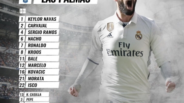 «Реал» Мадрид - «Лас-Пальмас», прямая онлайн-трансляция. Стартовый состав «Реала»