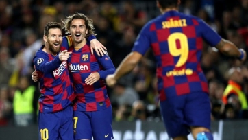Радость «Барселоны» после досрочного выхода в плей-офф Лиги чемпионов. Фото